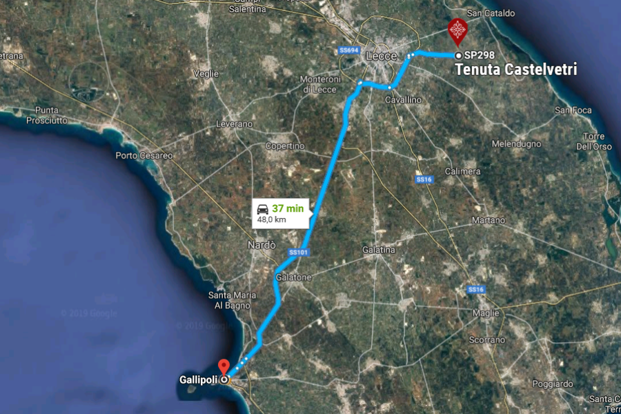 Distanza da Gallipoli 37 minuti