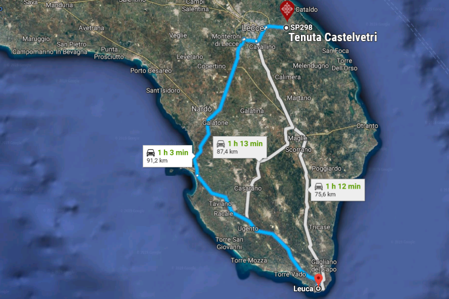 Distanza da Leuca: 1h circa