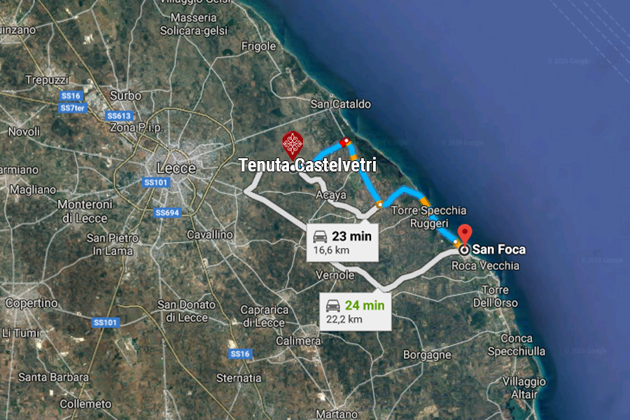 Distanza da San Foca (Melendugno) 23 min